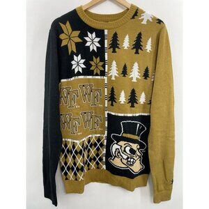 Wake Forest Demon Deacons Sweater Holiday Christmas Winter Ugly Black Gold Men L
